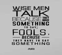 Wise Men Speak with Purpose, Fools with Necessity - Plato