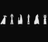 Silhouettes of Iconic Superheroes in a Striking Black and White Design