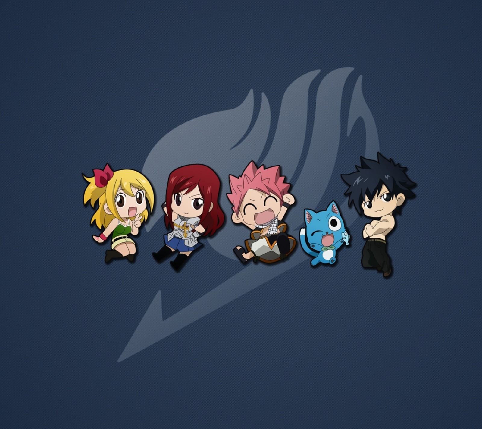 Lade anime, erza, fairy tail, grau, glücklich Hintergrund herunter