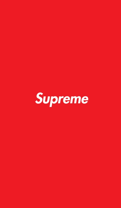 Logotipo "Supreme" em branco em negrito sobre um fundo vermelho vibrante.