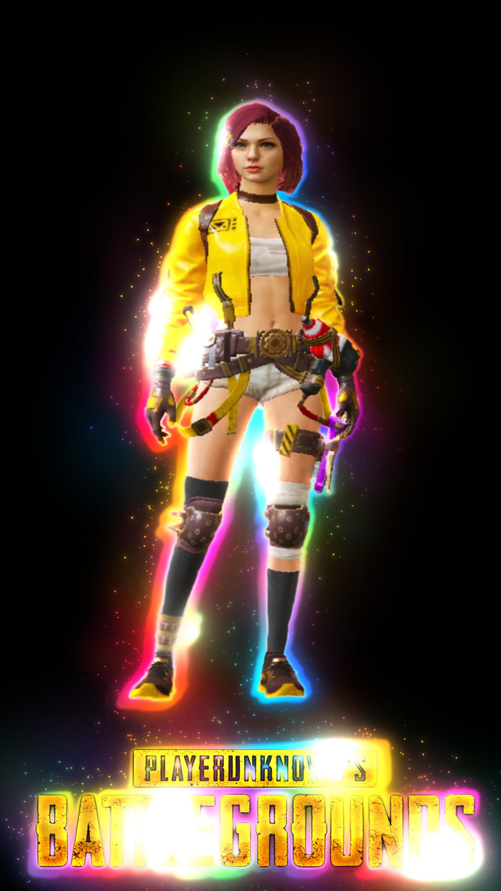 A woman in a yellow jacket holding a gun and a gun (amanne, black, chica, colores, hd)