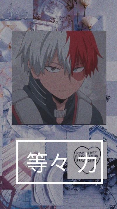 Collage de Shoto Todoroki: Una Mezcla de Fuerza y Emoción