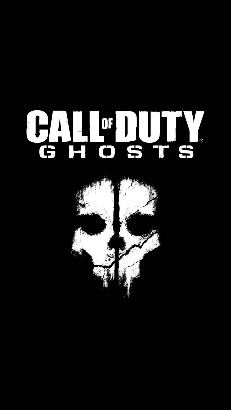 Логотип call of duty ghosts на черном фоне (call of duty wallpaper, великий)