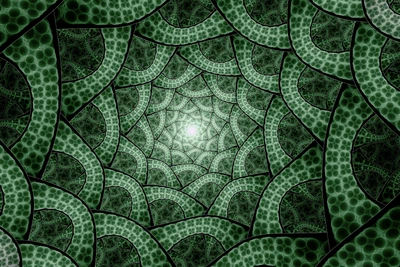 fractale, art fractal, motif, vert, feuille