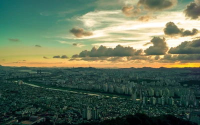 seul, nuvem, horizonte, manhã, céu