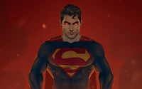 Superman: The Iconic Hero in a Fiery Atmosphere