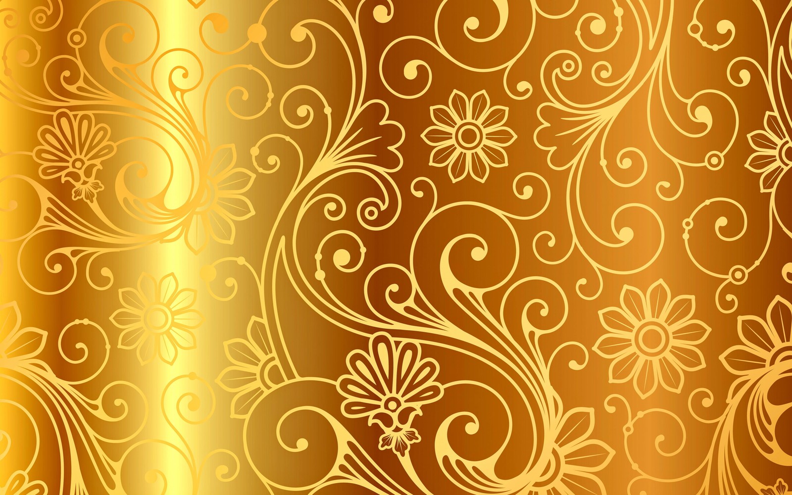 Un fond doré avec un motif floral (or, motif, jaune, orange, design)