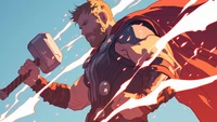 Thor schwingt Mjolnir: Der donnernde Marvel-Held