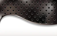 Black Mesh Pattern with Polka Dots and Curved Edge