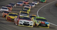 Intense NASCAR Action on the Track