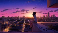 Urban Dreams: A Lofi Girl at Sunset