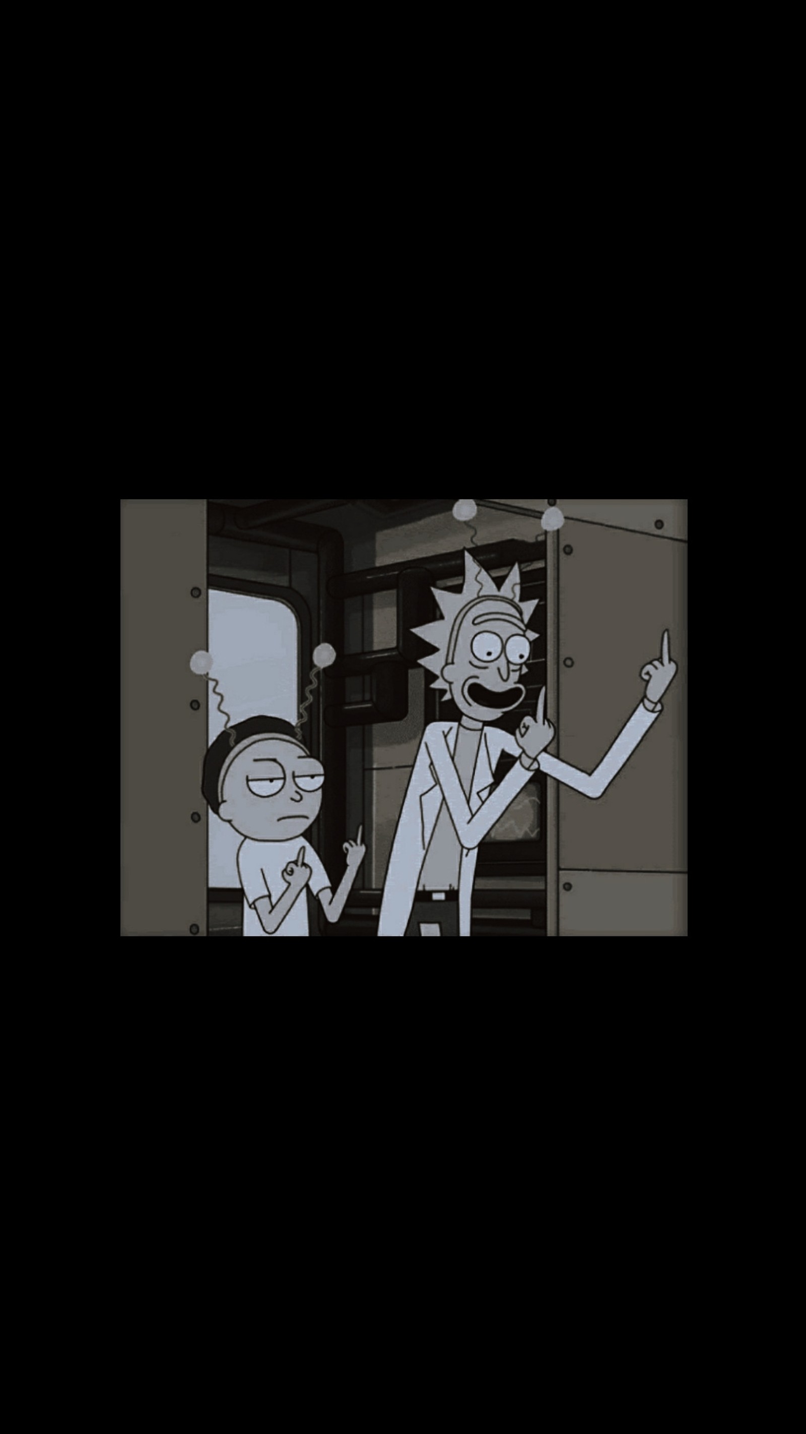 Téléchargez le fond d'écran esthétique, noir, rick et morty, rick and morty