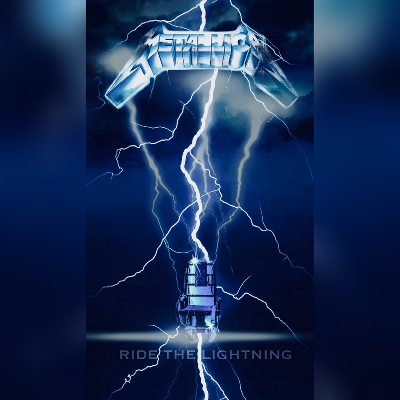 Металлическая голова постера ride the lightning (молния, металлика, metallica)