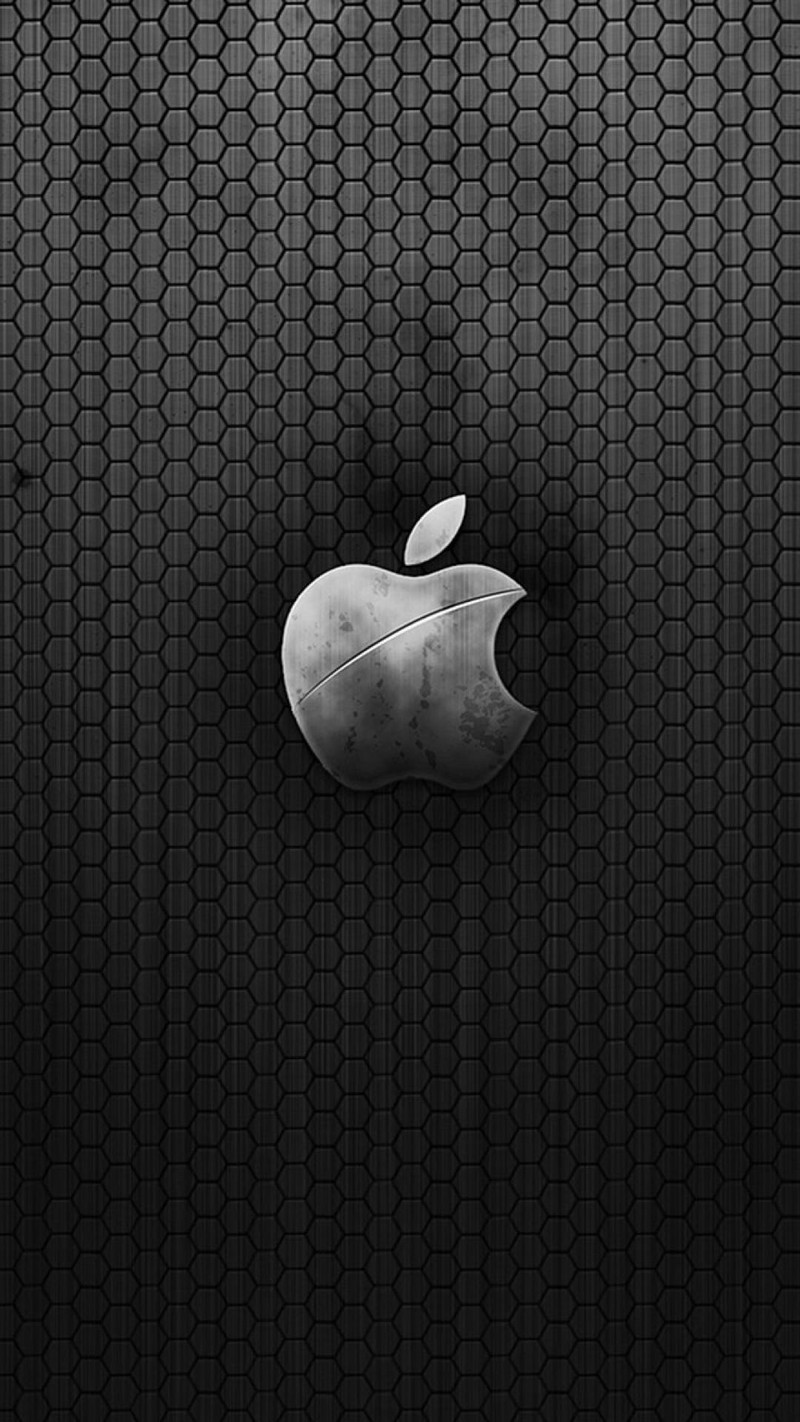 Логотип apple на черном фоне (гранж, grunge, iphone)