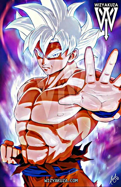 Super Saiyajin Deus com uma bola de energia, personificando força e poder.