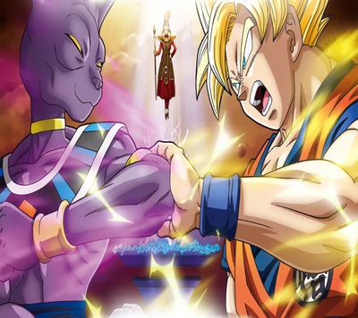 Confronto épico: Goku vs. Beerus em um confronto de poderes divinos