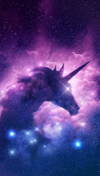 galaxy, space, stars, unicorn wallpaper