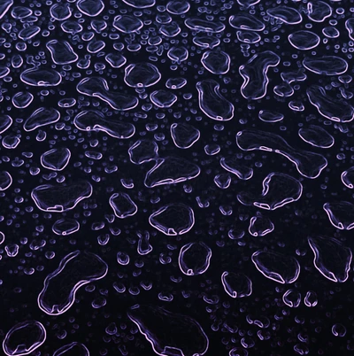 Neon Pink Droplets on a Dark Surface