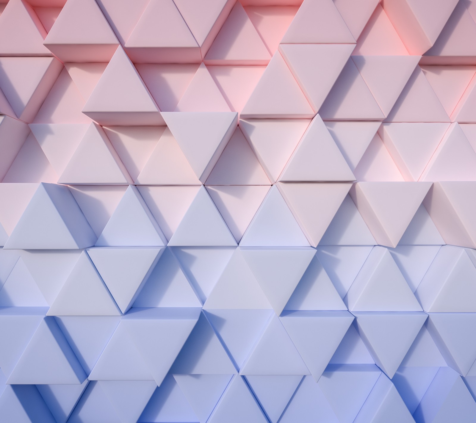 A close up of a wall of white and pink cubes (3d, abstract, shape, triangle)