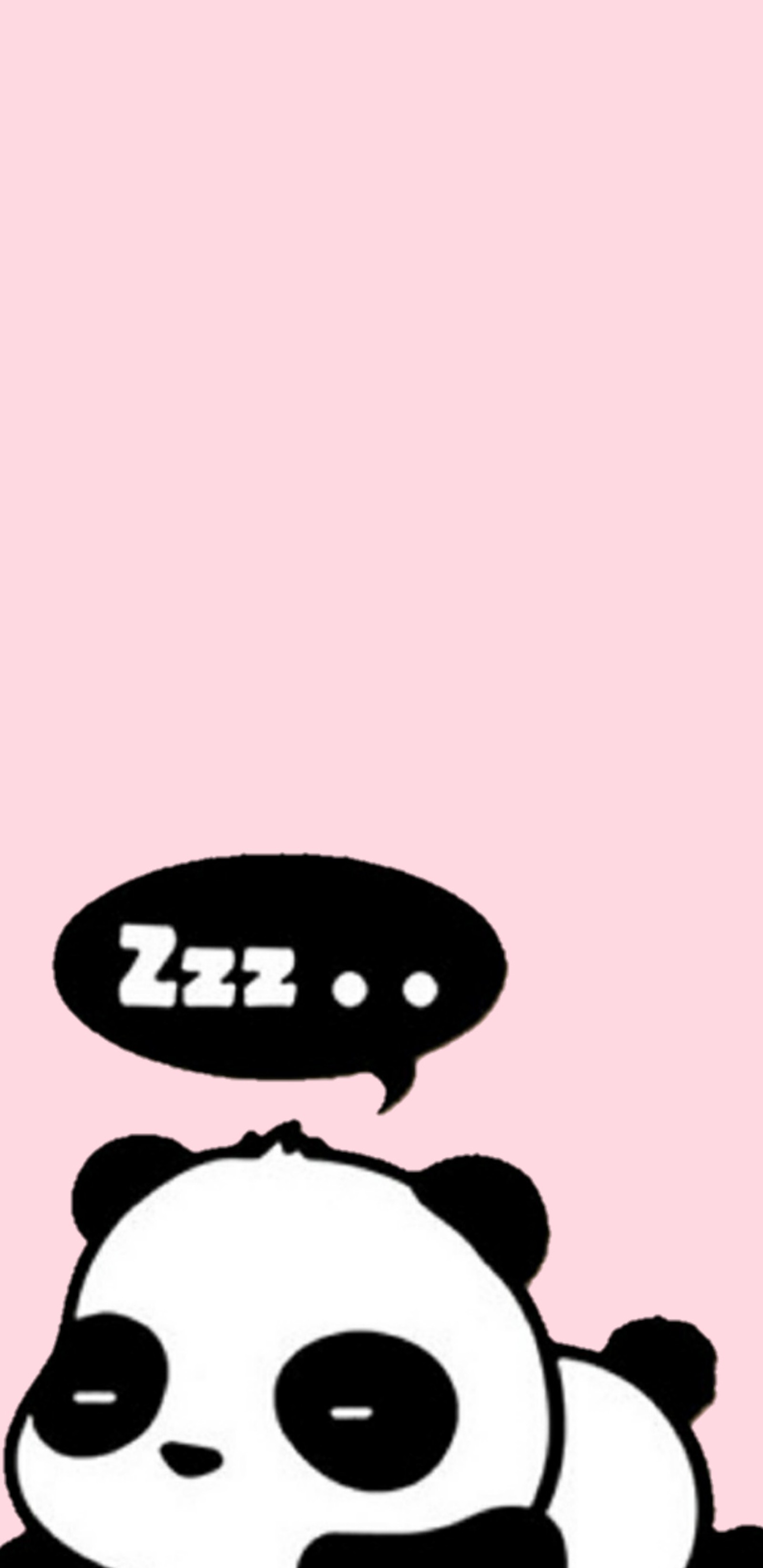 Panda bear with speech bubble saying i love you (panda, pink, sleepy)