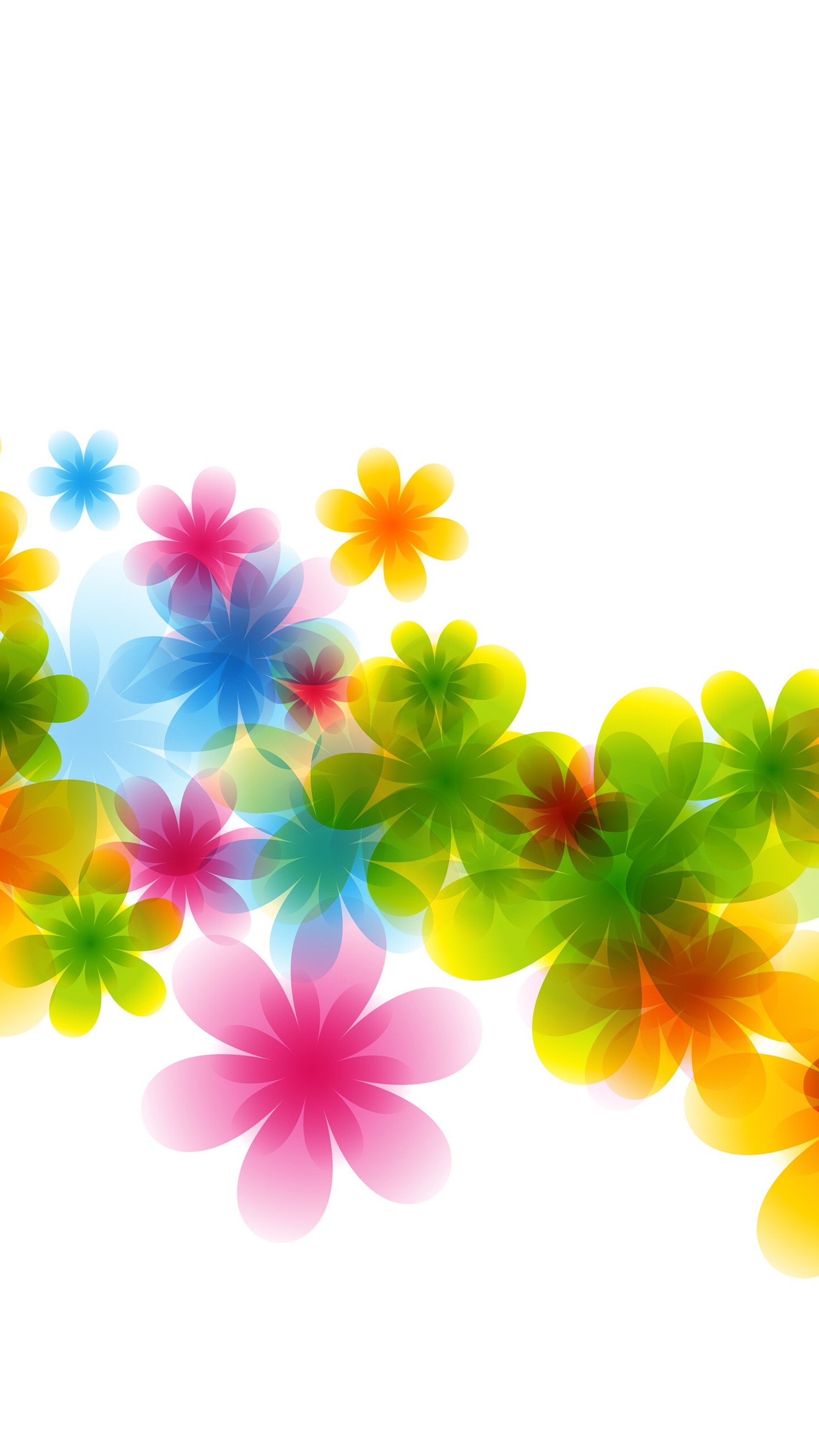 Flores de colores brillantes sobre un fondo blanco con un espacio para texto (diseño, flor)