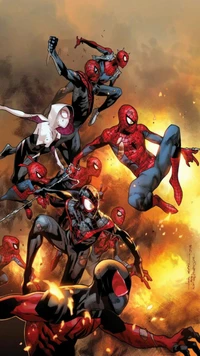 miles morales, spider gwen, spider ham, spider man, stealthy spider man