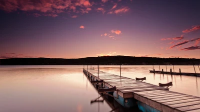 nascer do sol, mar, oceano, ponte, cenário