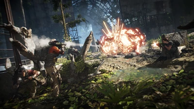 Intenso tiroteo en un exuberante entorno de jungla de Ghost Recon Breakpoint.