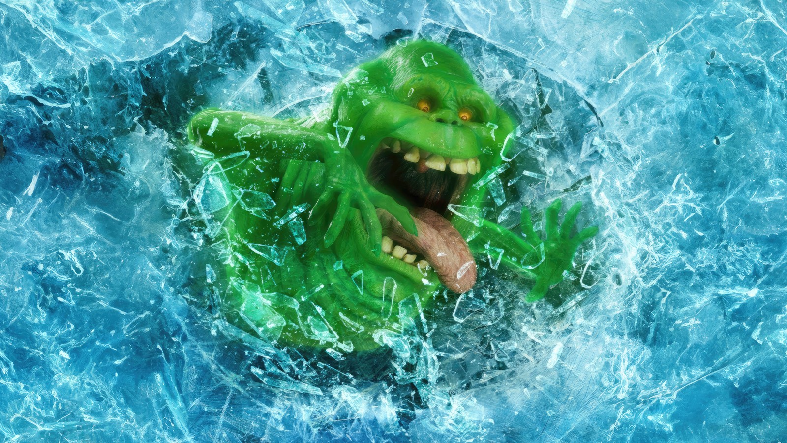 ghostbuster frozen empire, movie, slimer, green ghost Download Wallpaper