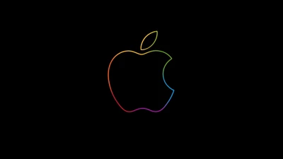 Logo coloré d'Apple sur fond noir