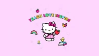 Hello Kitty: Teach Love Inspire on a Cute Pink Background