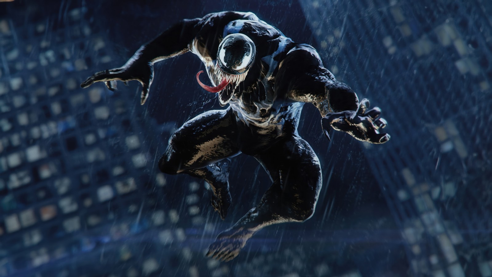 Venom sous la pluie dans the amazing spider-man (marvel spider man 2, marvels spider man 2, jeu vidéo, marvel)