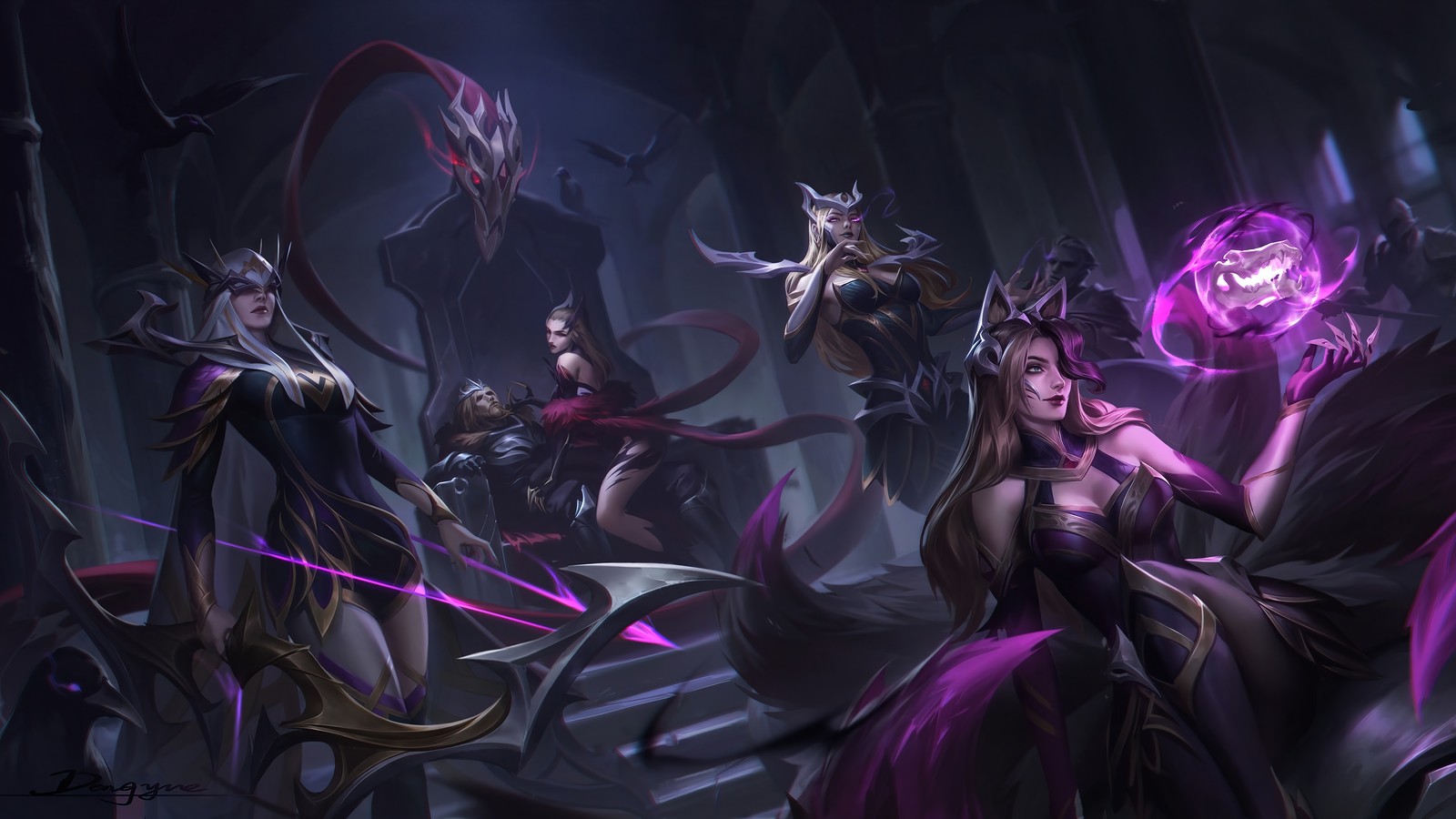 coven, ahri, ashe, cassiopeia, evelynn wallpaper