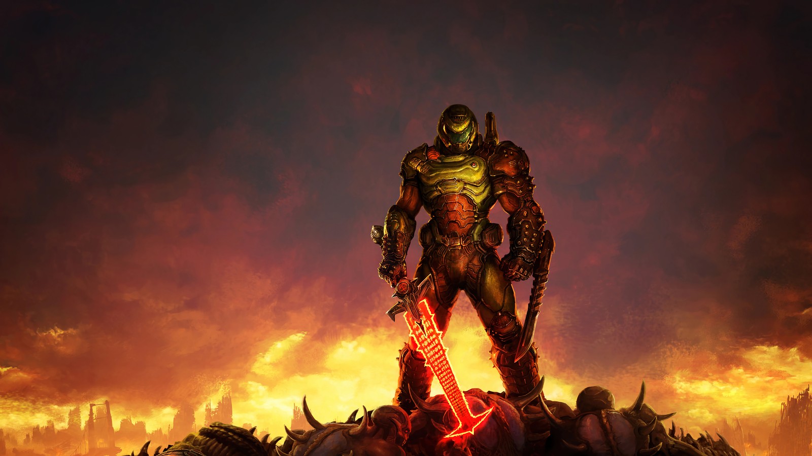 doom slayer, doomguy, doom eternal, video game wallpaper