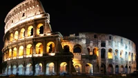 colosseum, landmark, night, arch, ancient history wallpaper