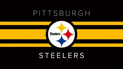 Pittsburgh Steelers Logo auf schwarzem und goldenem Hintergrund