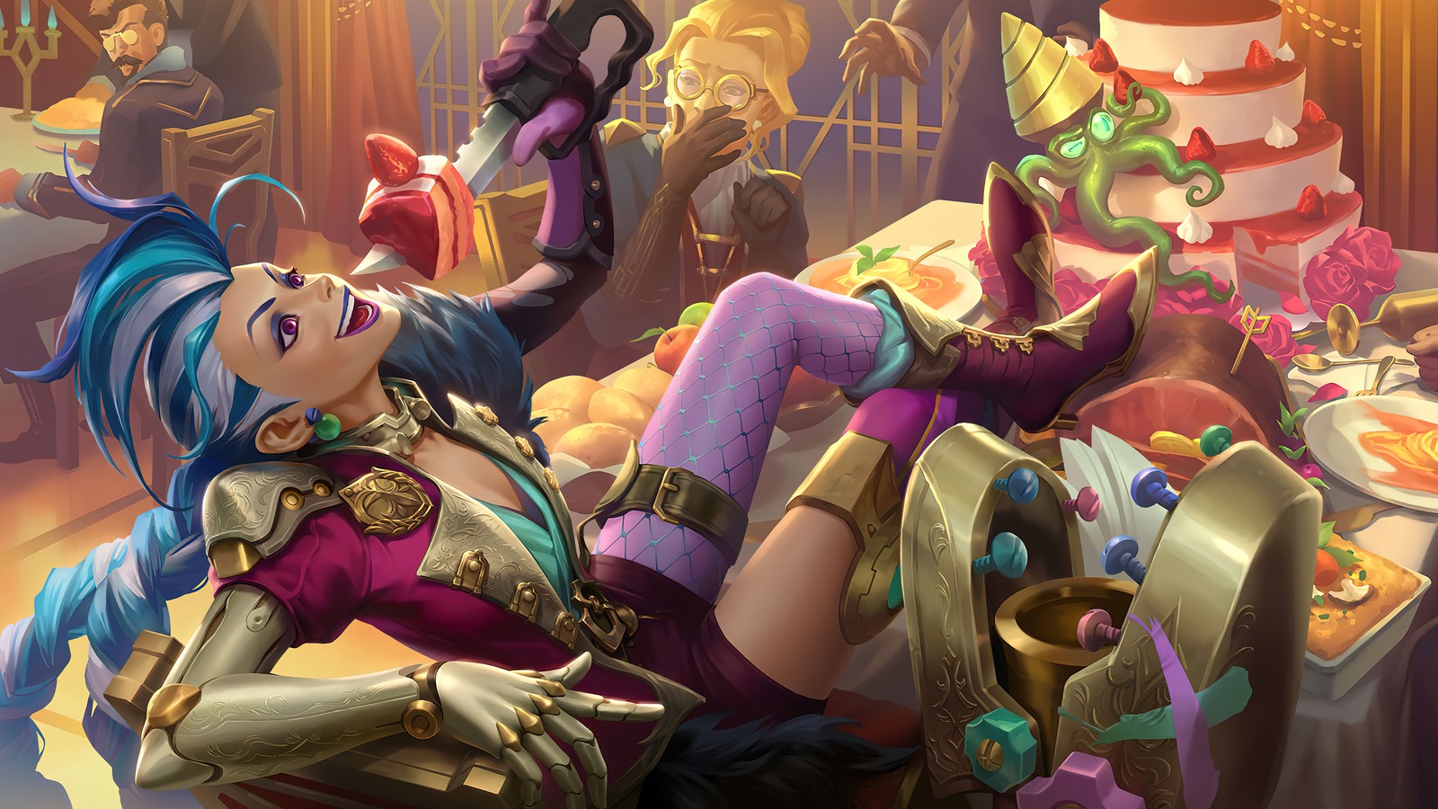 Baixar papel de parede jinx, nível 1, lor, legends of runeterra, jogo de vídeo