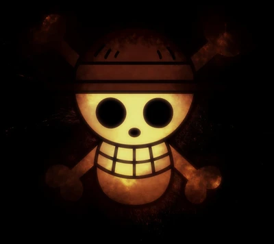 Emblema icônico de caveira dos Piratas do Chapéu de Palha de One Piece