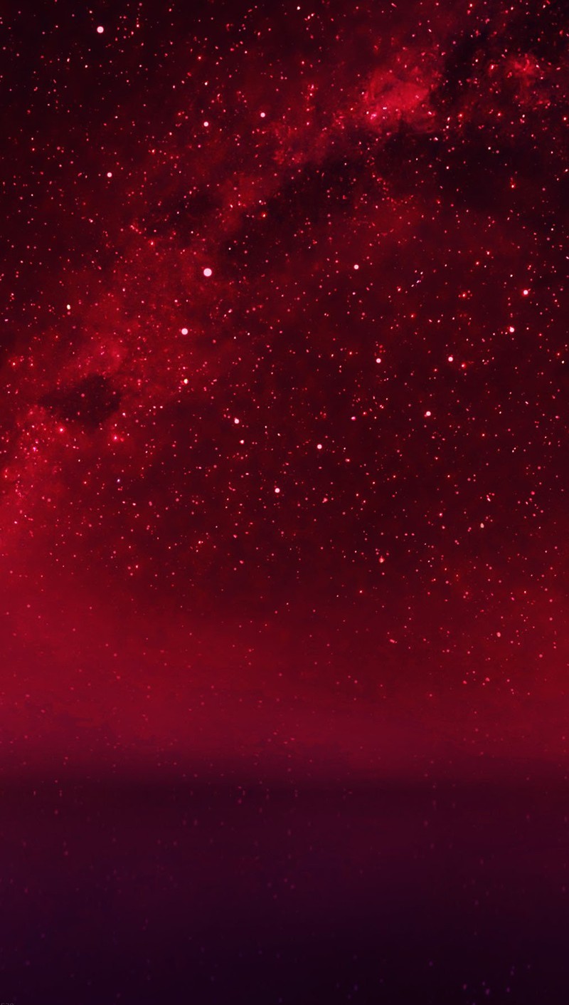 Céu estrelado com um tom vermelho e roxo (noite, vermelho, espaço, estrelas)