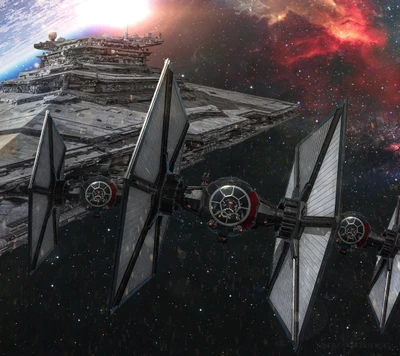 Awakening of the Empire: TIE Fighter and Star Destroyer in Battle