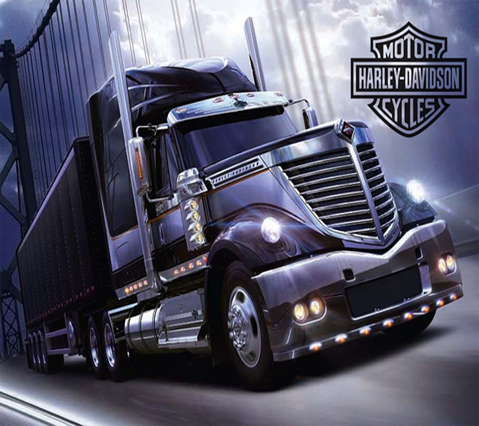 18 wheeler, harley davidson, truck Download Wallpaper