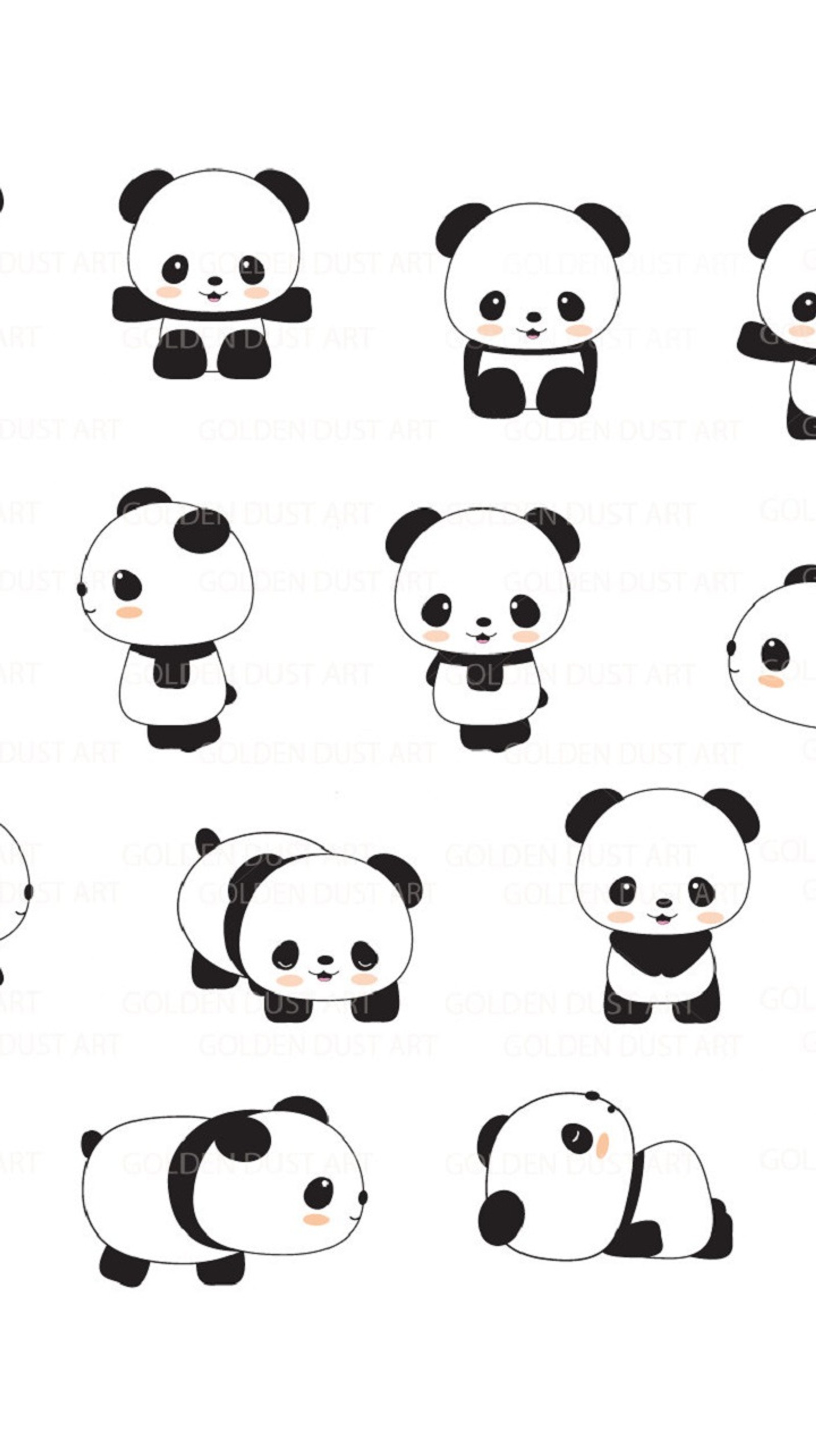 Gros plan d'un panda avec différentes expressions (animal, panda)