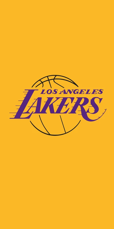 Los Angeles Lakers Logo auf gelbem Hintergrund