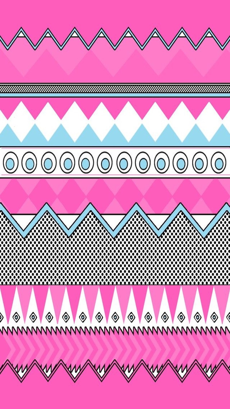 A close up of a pink and blue pattern with a white and black design (pattern, patterned)