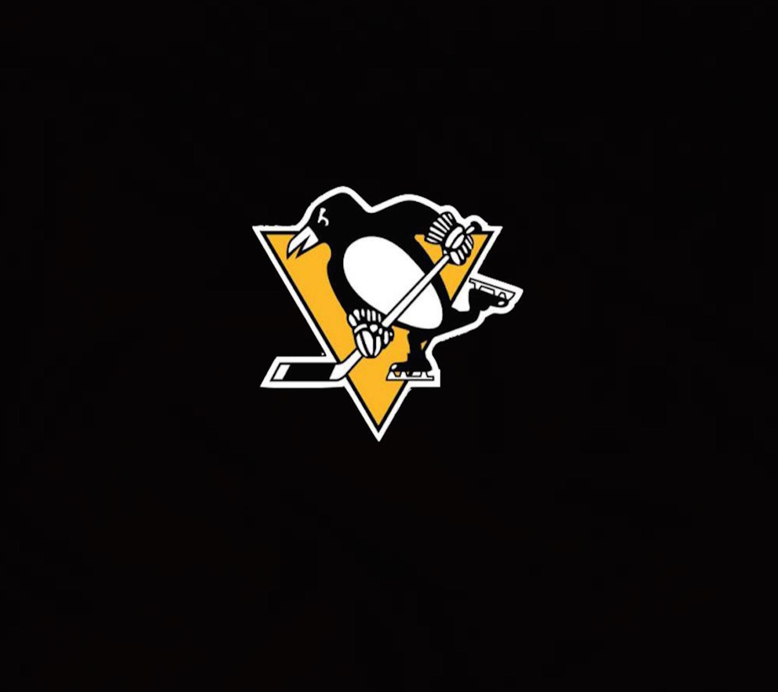 Pittsburgh penguins logo on a black background (black, hockey, penguins, pens, pittsburgh)