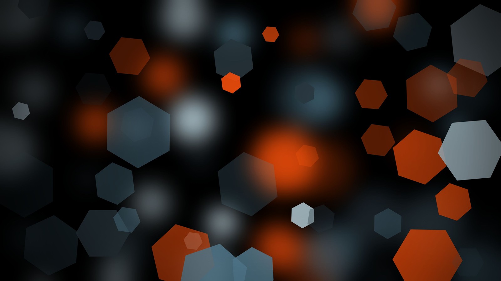 A close up of a bunch of orange and black cubes (hexagon, abstract art, pattern, symmetry, design)