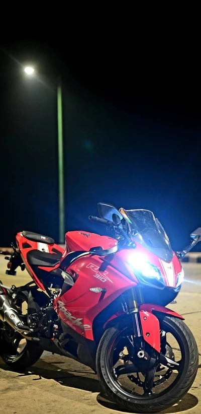 bike, tvs, apache rr 310, red, india