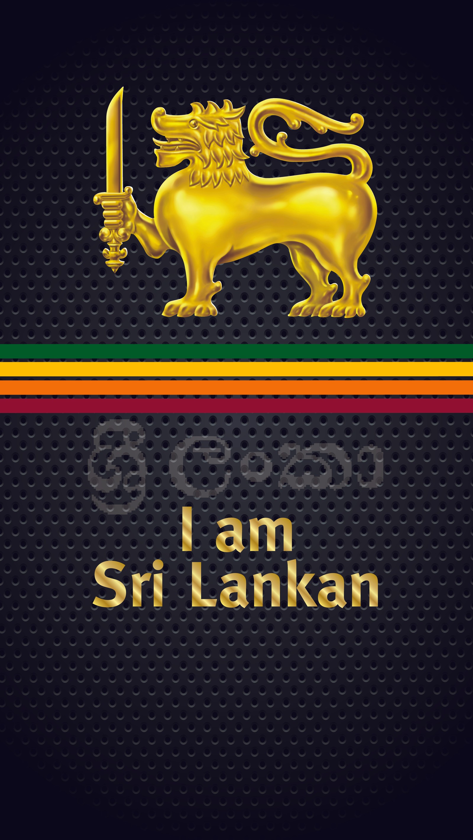 Nahaufnahme eines goldenen löwen mit einem schwert auf schwarzem hintergrund (sri lanka, sri lankisch, sri lanka flagge)