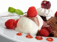 sundae, strawberry ice cream, food, frozen dessert, panna cotta wallpaper