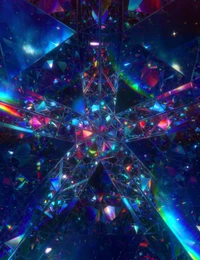 mirror, crystals, rainbow, dispersion, symmetric wallpaper